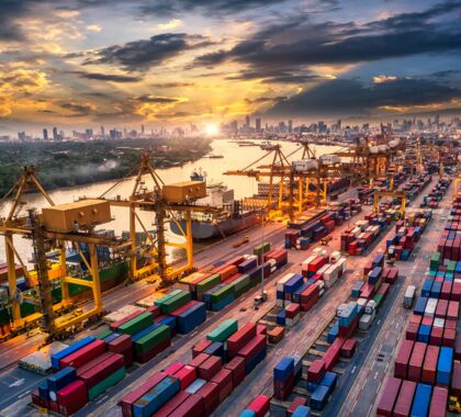 Ausblick auf einem Hafen