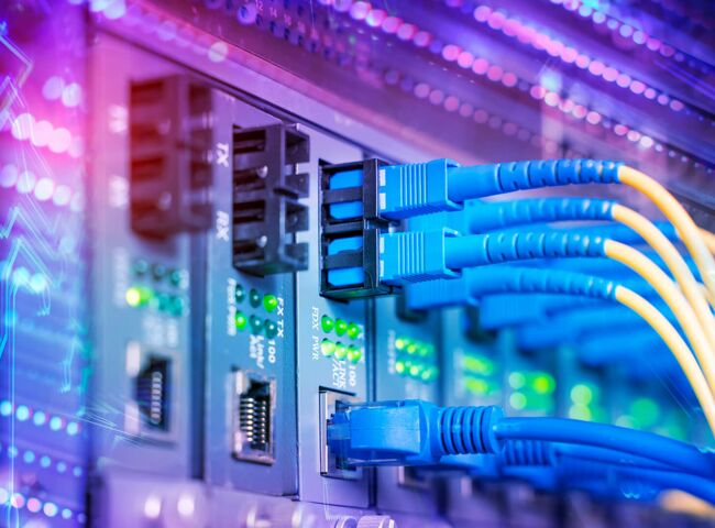 Netzwerkkabel in einem Server